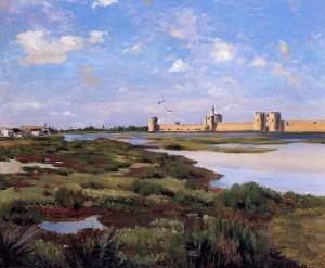 Jean-Frederic Bazille's painting of Aigues-Mortes 