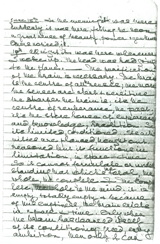 First Page of Krishnaji's notebook